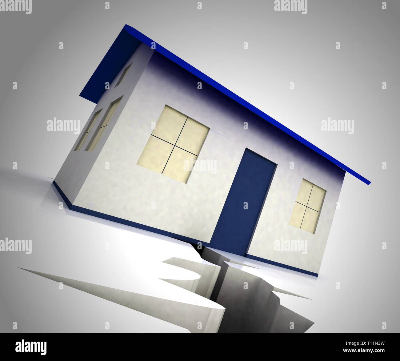 Scheidung Haus Split Haus Zeigt Die Aufteilung Von Eigentum Nach