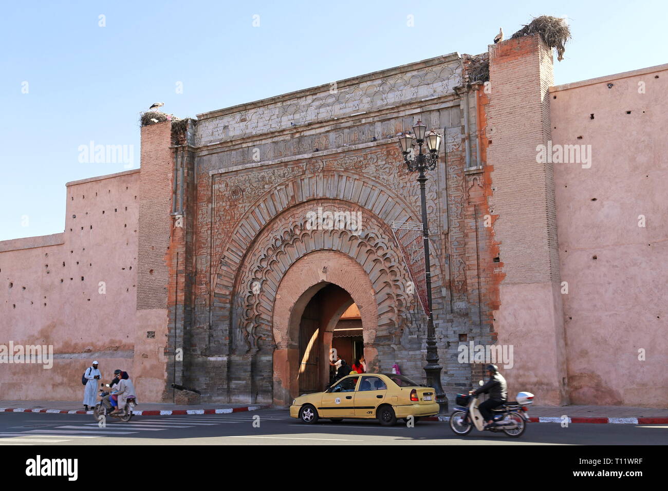 Bab Agnaou, Kasbah, Medina, Marrakesch, Marrakesh-Safi region, Marokko, Nordafrika Stockfoto