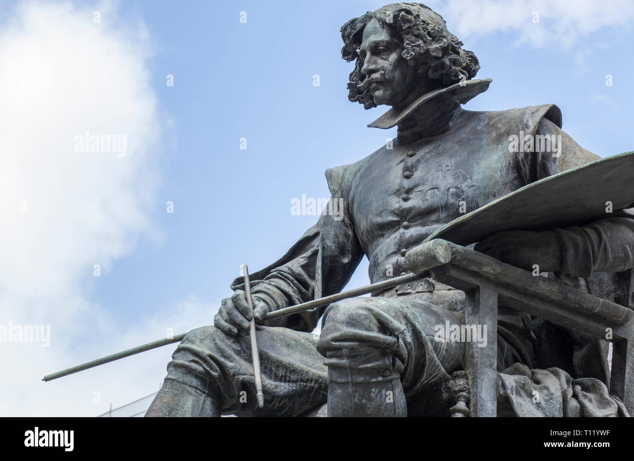 Madrid, Spanien - September 12th, 2018: Bronzestatue von Diego Velazquez Maler, von aniceto Marinas, Madrid, Spanien Stockfoto