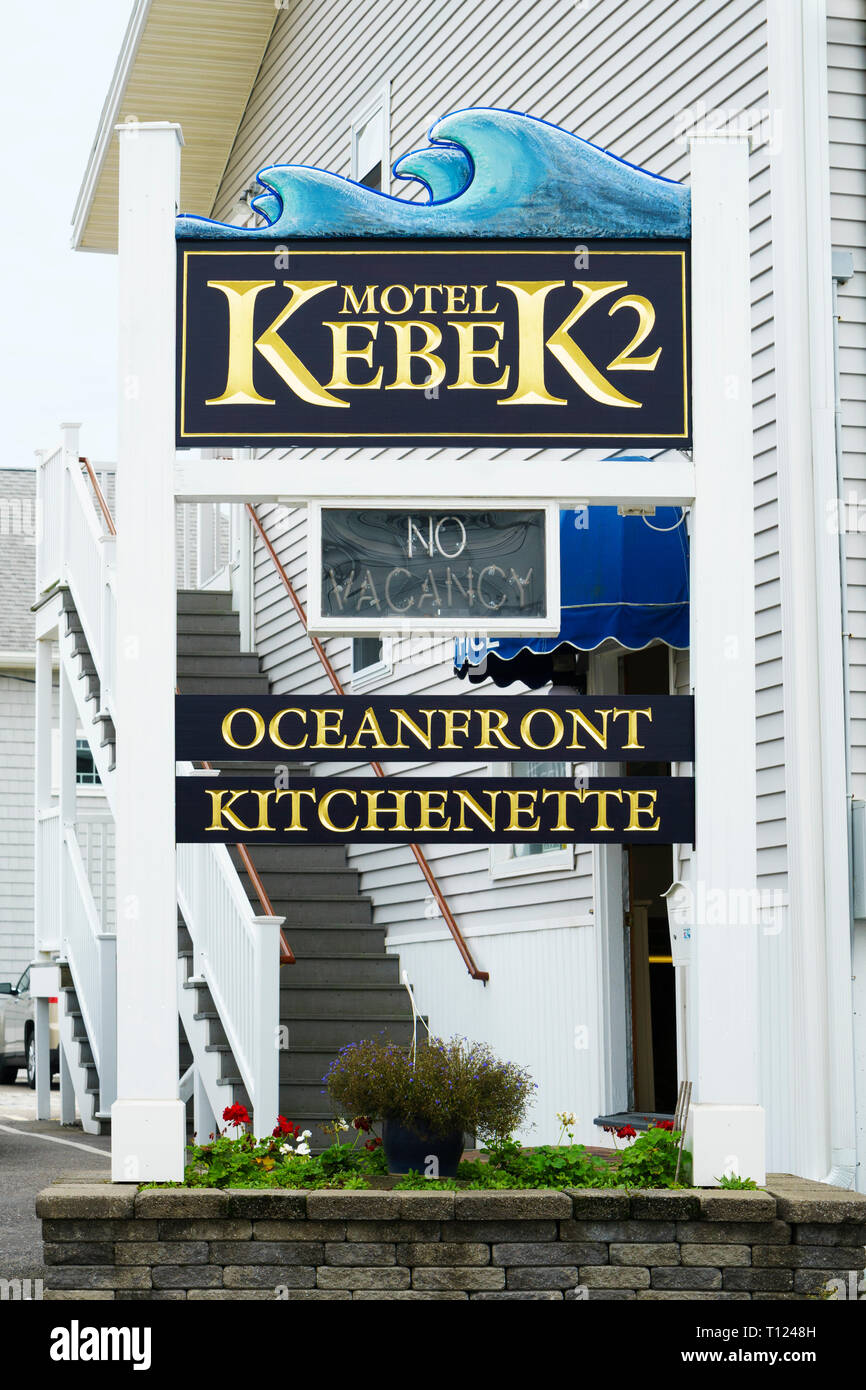 Zeichen für kebek 2 Motel im alten Obstgarten, Maine, USA. Stockfoto