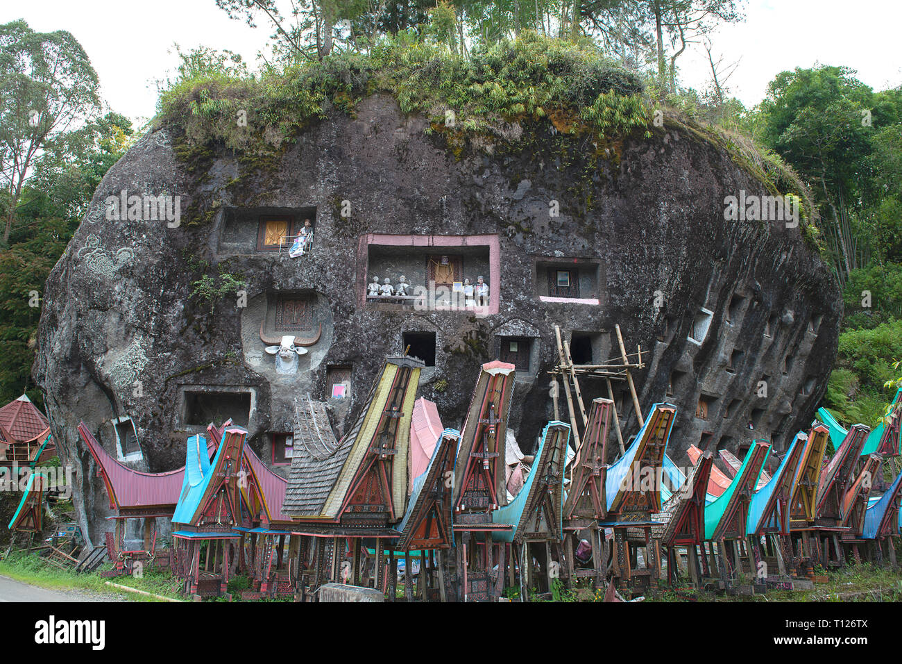 Traditionelle Begräbnisstätte in Tana Toraja Sulawesi, Indonesien Stockfoto