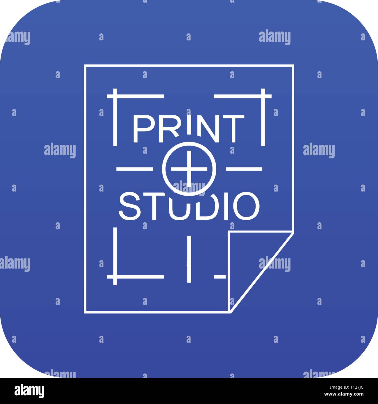 Print Studio Symbol blau Vektor Stock Vektor
