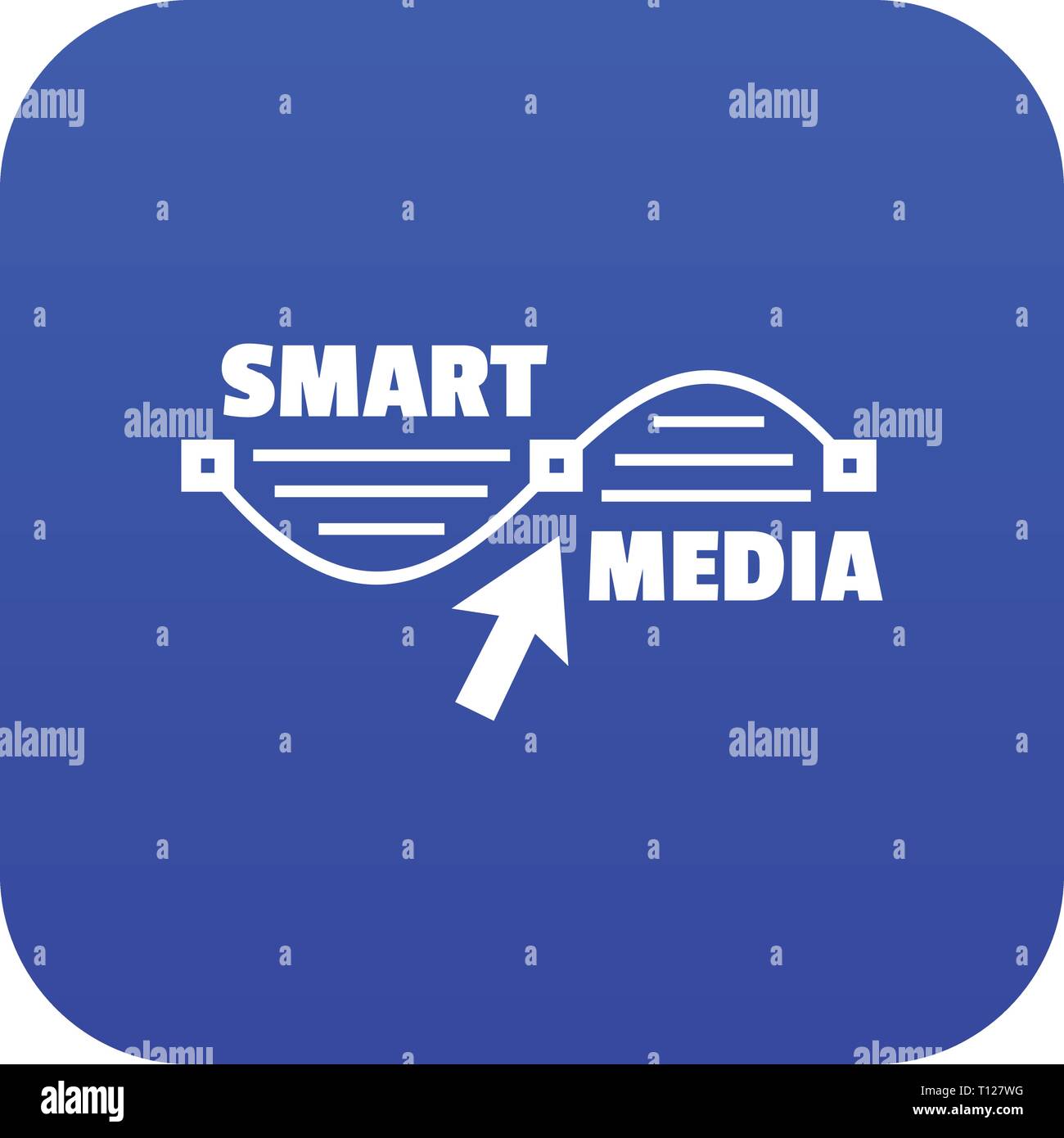 Smart Media Symbol blau Vektor Stock Vektor