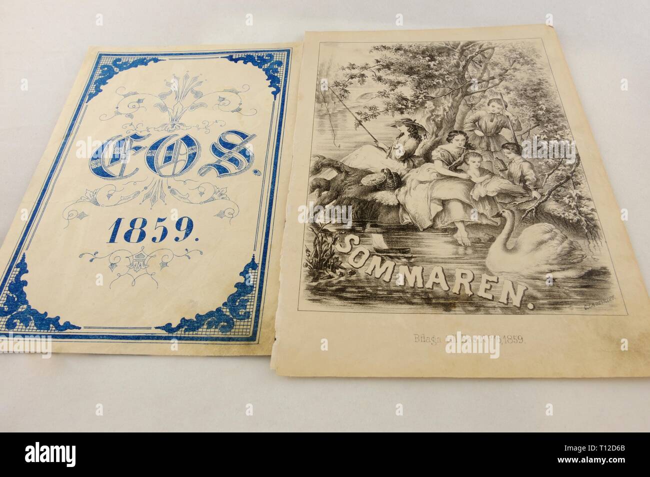 Die EOS, die griechische Göttin der Morgenröte, war der Name des ersten Kinder Magazin in Finnland, Turku veröffentlicht, aus dem Jahre 1854 bis 1866. Die Eos w Stockfoto