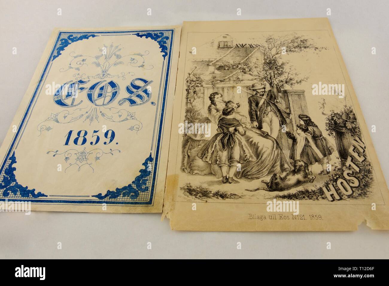 Die EOS, die griechische Göttin der Morgenröte, war der Name des ersten Kinder Magazin in Finnland, Turku veröffentlicht, aus dem Jahre 1854 bis 1866. Die Eos w Stockfoto