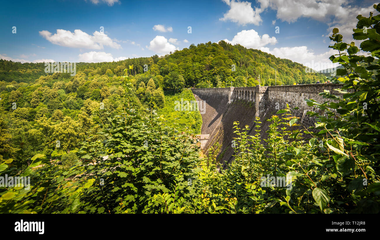 Stausee in Zagorze Slaskie, Eulengebirge, Schlesien, Polen Stockfoto