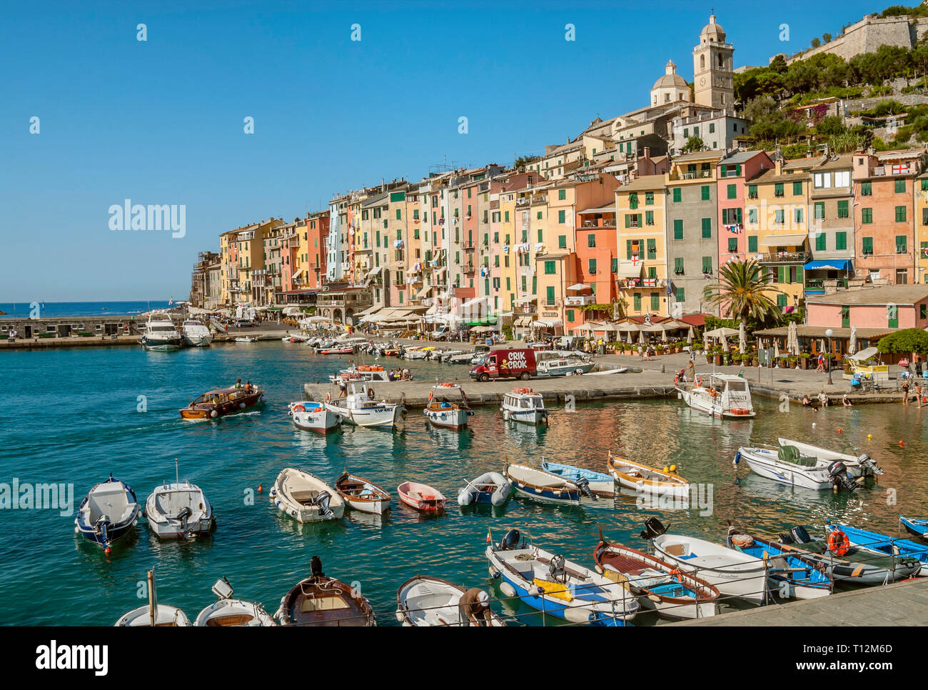 Fischerhafen von Porto Venere, Ligurien, Italien Stockfoto