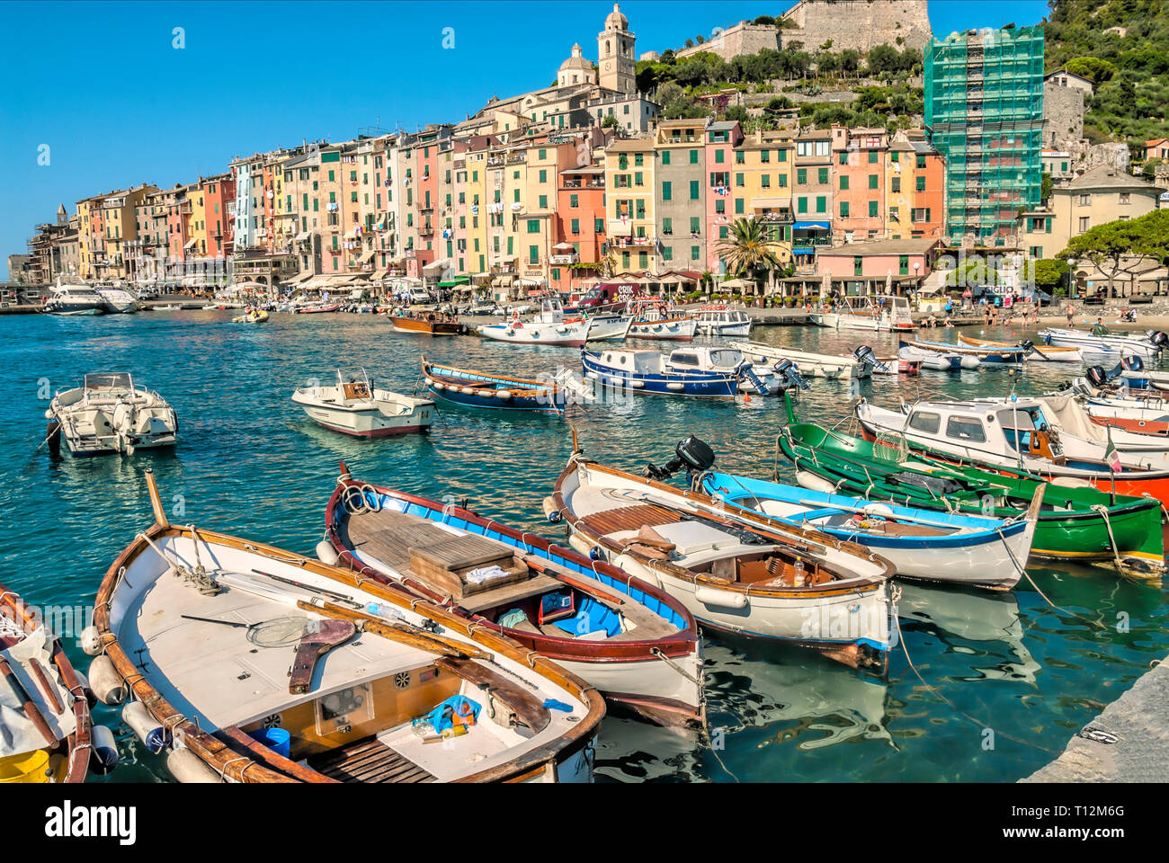 Fischerhafen von Porto Venere, Ligurien, Italien Stockfoto