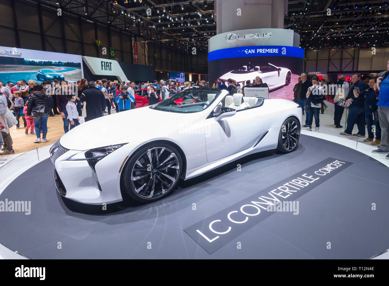 Genf/Schweiz - 9. März 2019: Genfer Autosalon, Lexus LC Cabrio Konzept Stockfoto