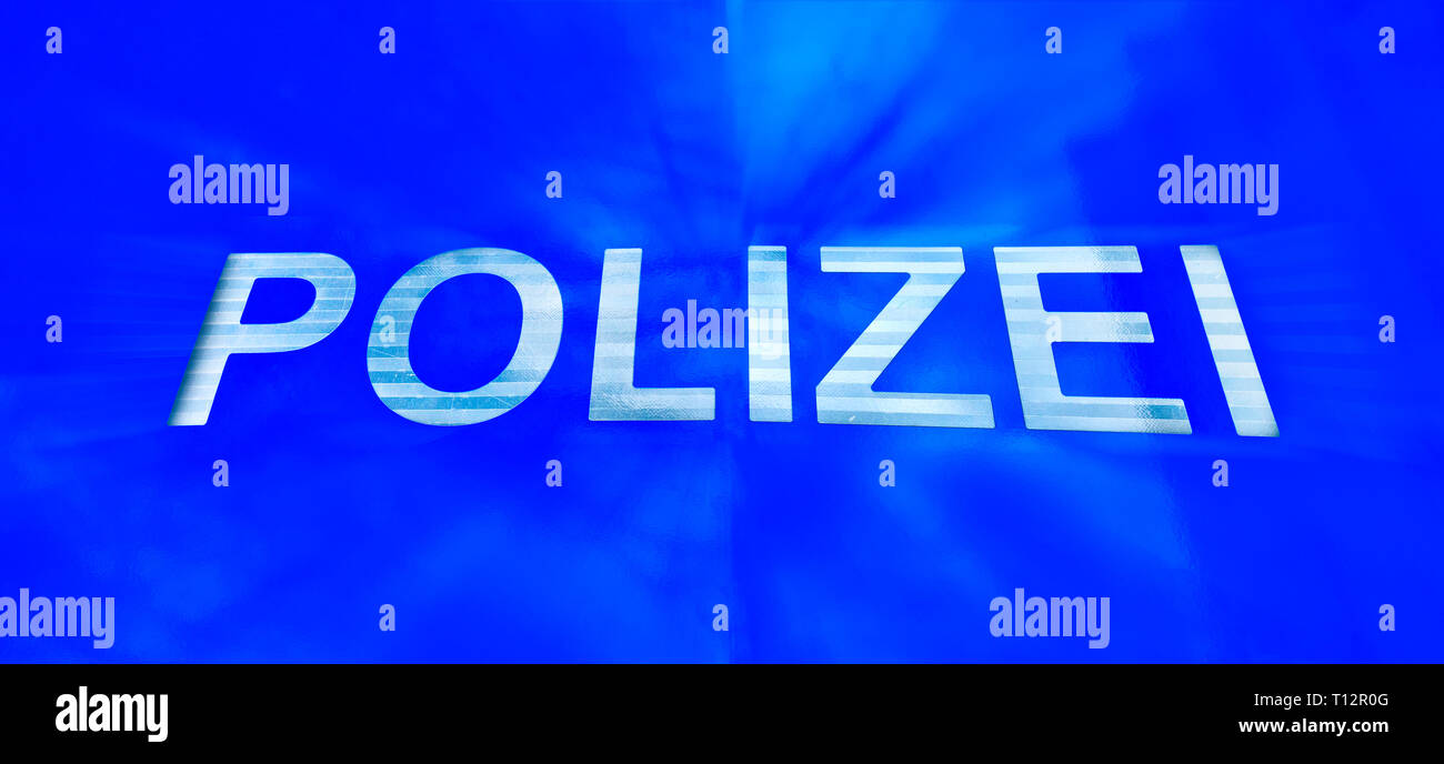 Deutschland, Polizei, Polizei, direktionale Zeichen Stockfoto