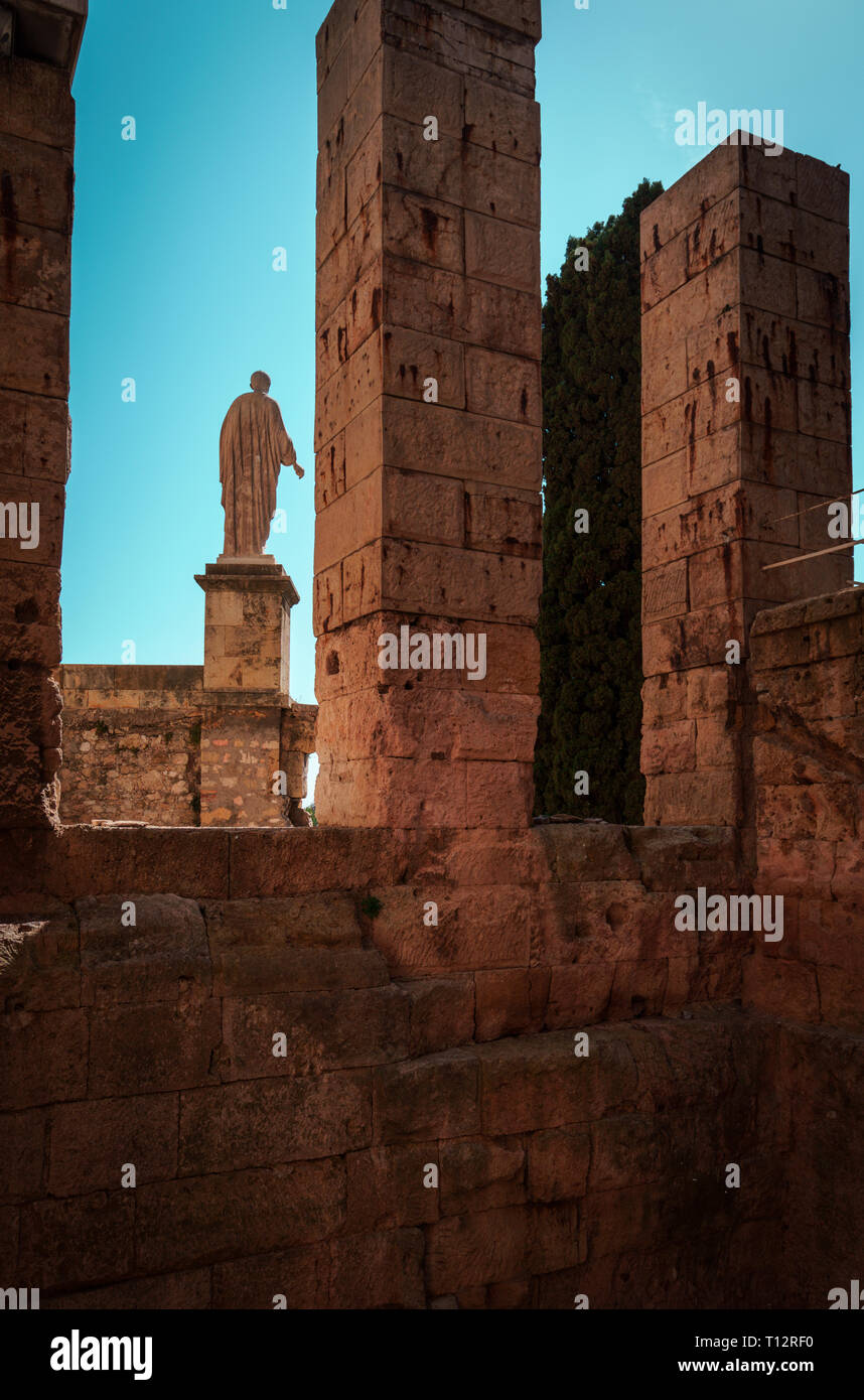 Statue des Augustus Caesar Betrachtung des Mittelmeer Stockfoto