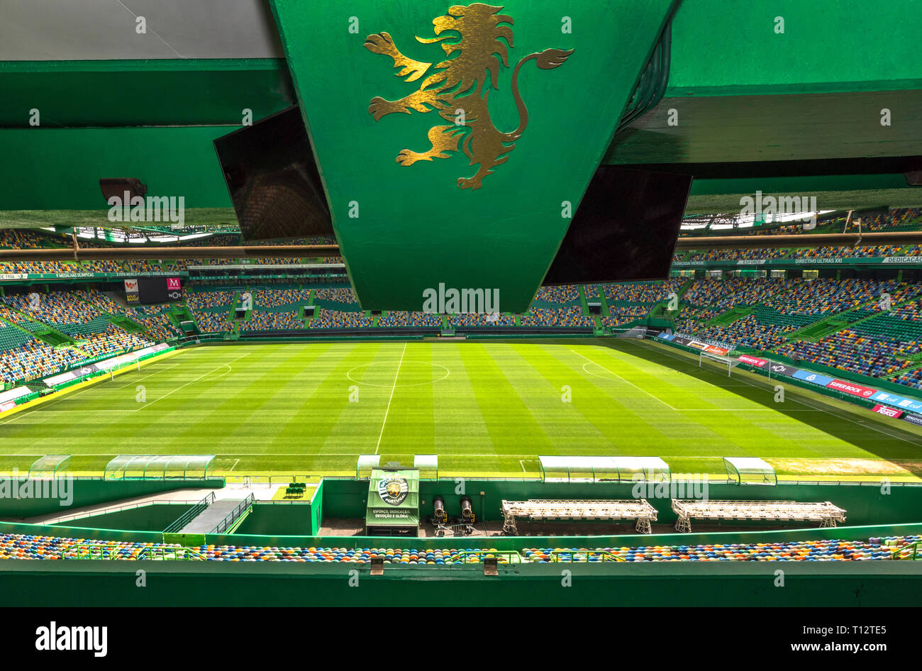 VIP-Tribüne bei José Alvalade Stadion - Die offizielle Arena des FC Sporting. Lisboa, Portugal Stockfoto