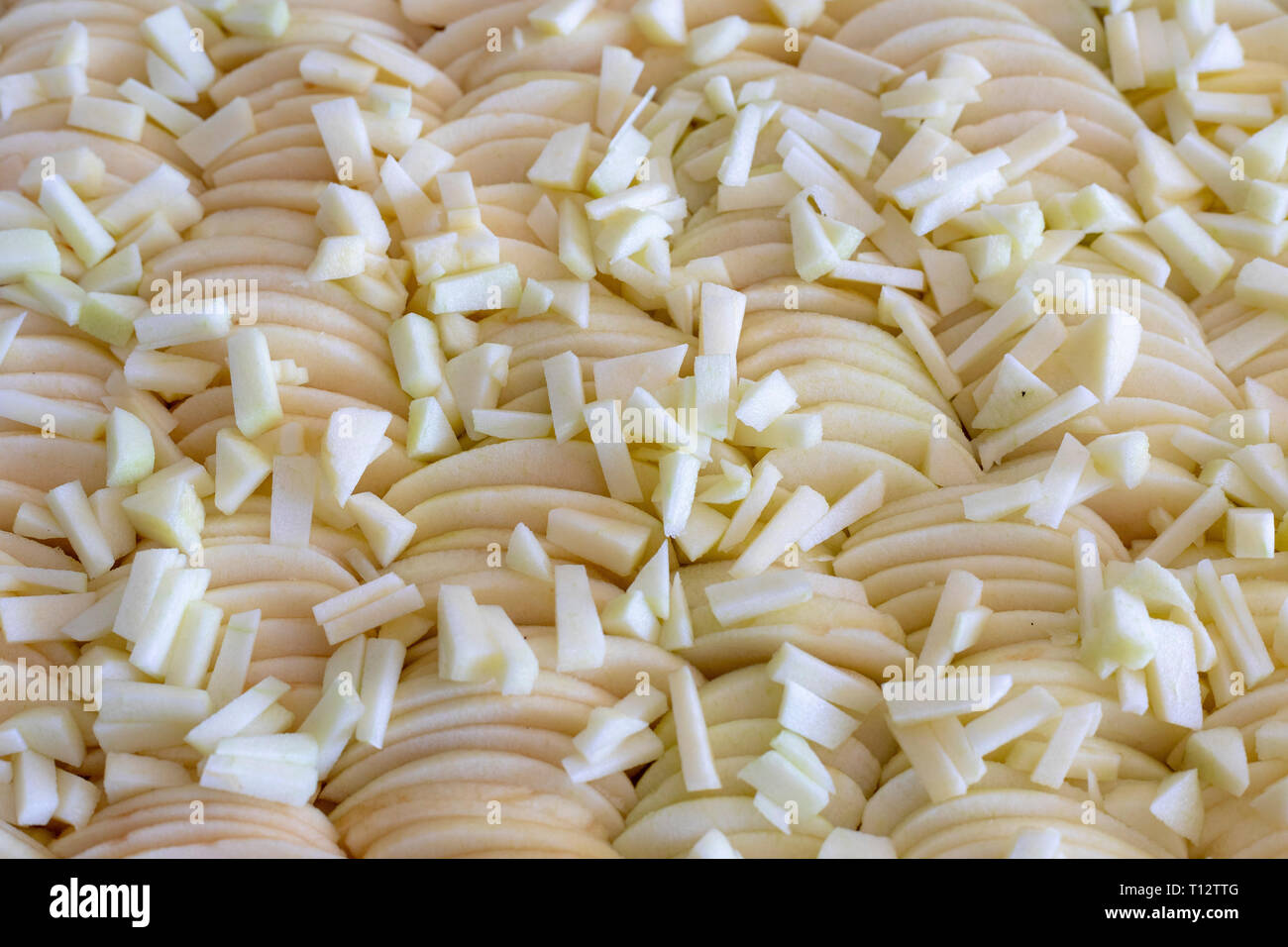 Frauen einen Apfelkuchen. Close-up. Stockfoto