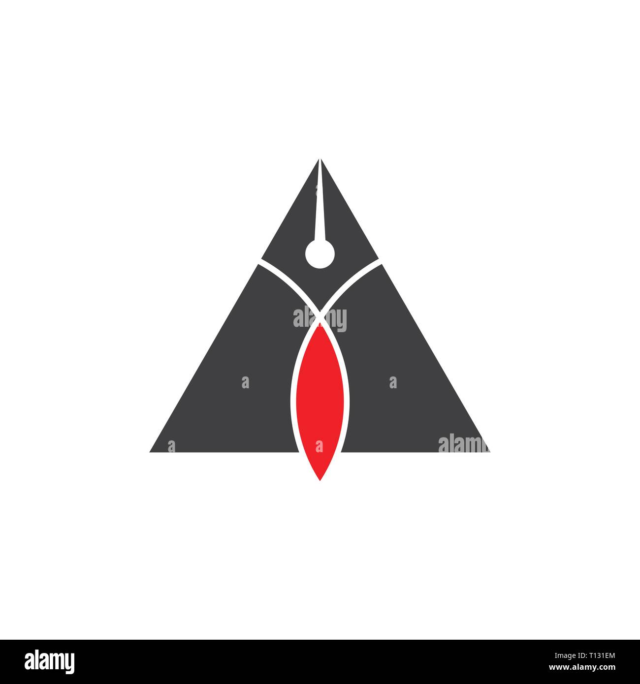 Dreieck pen writer Design logo Vektor Stock Vektor