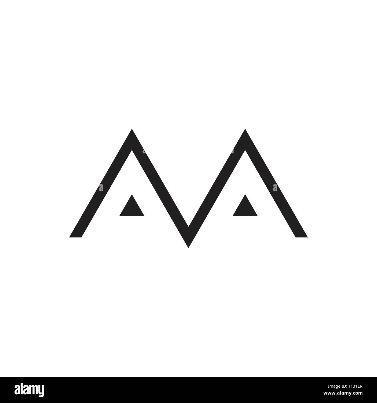 Buchstabe m Dreieck geometrische einfaches Logo Vektor Stock Vektor