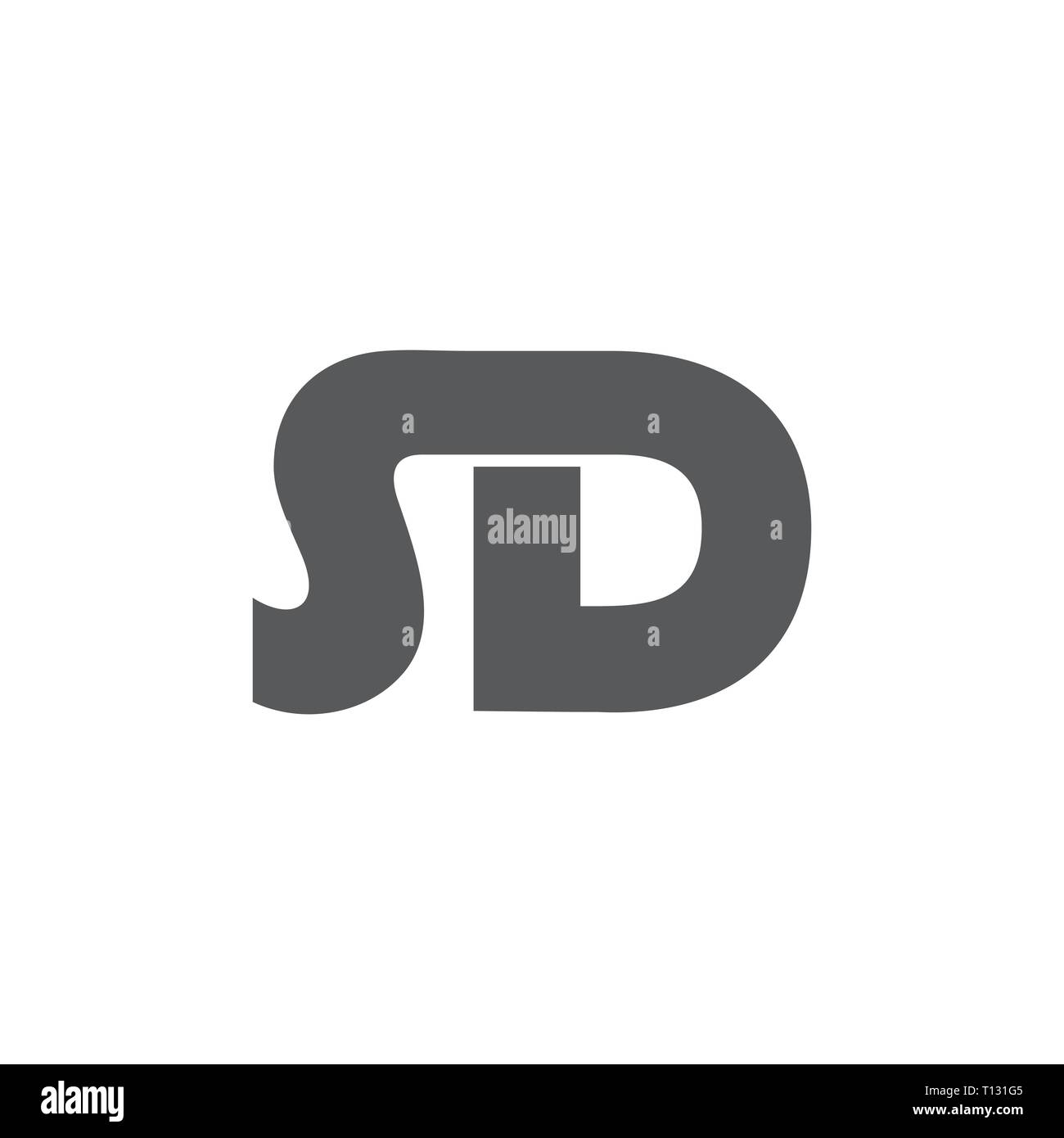 Buchstaben sd einfache Linie verknüpft Logo Stock Vektor
