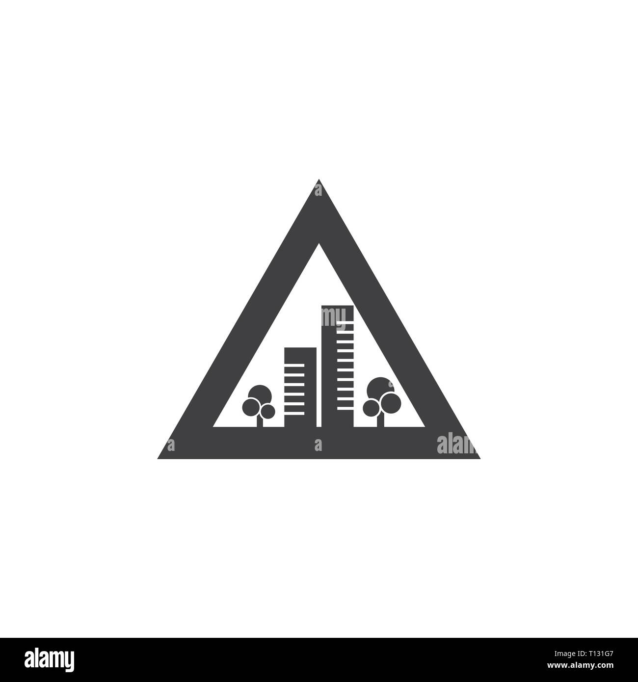 Dreieck Stadt einfache geometrische logo Vektor Stock Vektor