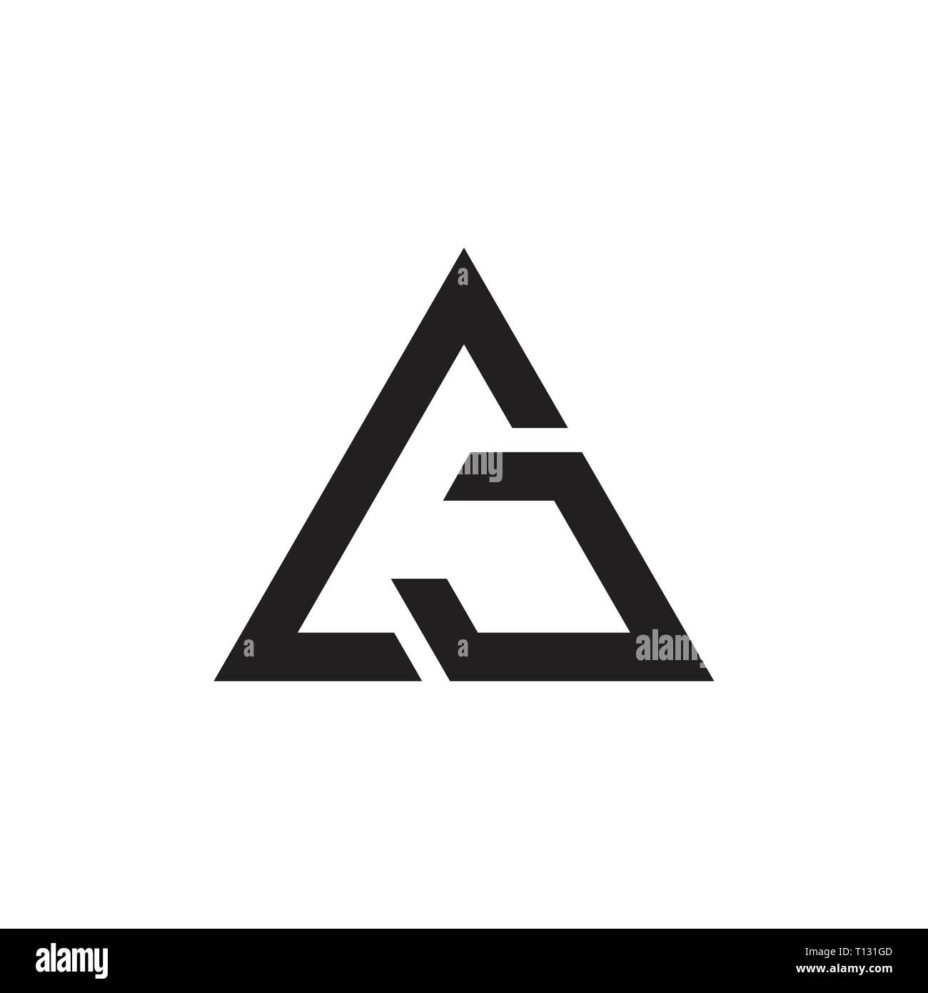 Buchstaben gj Dreieck Pfeile logo Vektor Stock Vektor