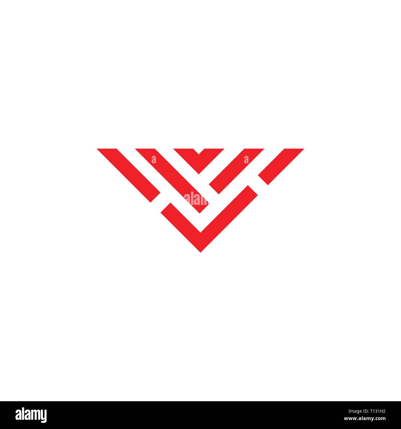 Buchstabe v Einfache streifen Dreieck Linie geometrische Logo Stock Vektor