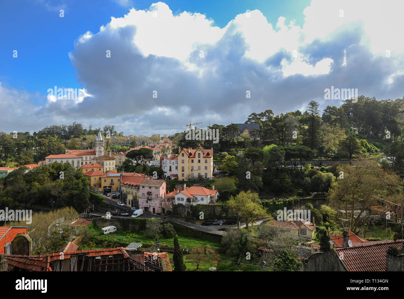 Blick auf die Stadt Sintra, Portugal Stockfoto