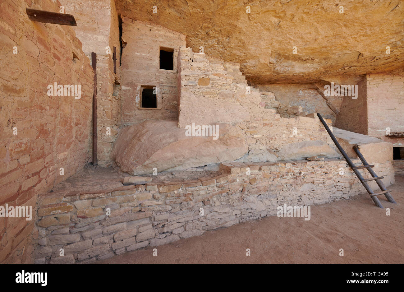 Balkon House, Cliff dwellings in Mesa-Verde-Nationalpark, UNESCO-Weltkulturerbe, Colorado, USA, Nordamerika Stockfoto