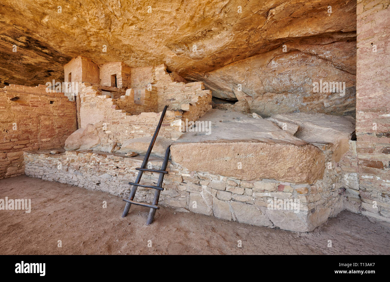 Balkon House, Cliff dwellings in Mesa-Verde-Nationalpark, UNESCO-Weltkulturerbe, Colorado, USA, Nordamerika Stockfoto