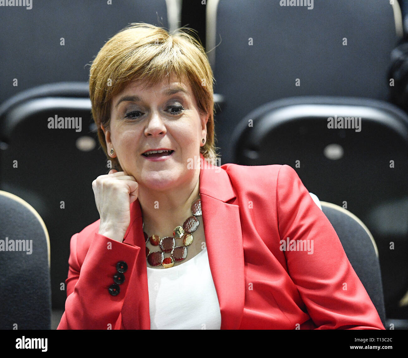 Der schottischen Ersten Minister spricht auf Schottlands International Marine Konferenz an der Universität Strathclyde mit: Nicola Sturgeon Wo: Glasgow, Großbritannien Wann: 20. Feb. 2019 Credit: Euan Kirsche / WANN Stockfoto