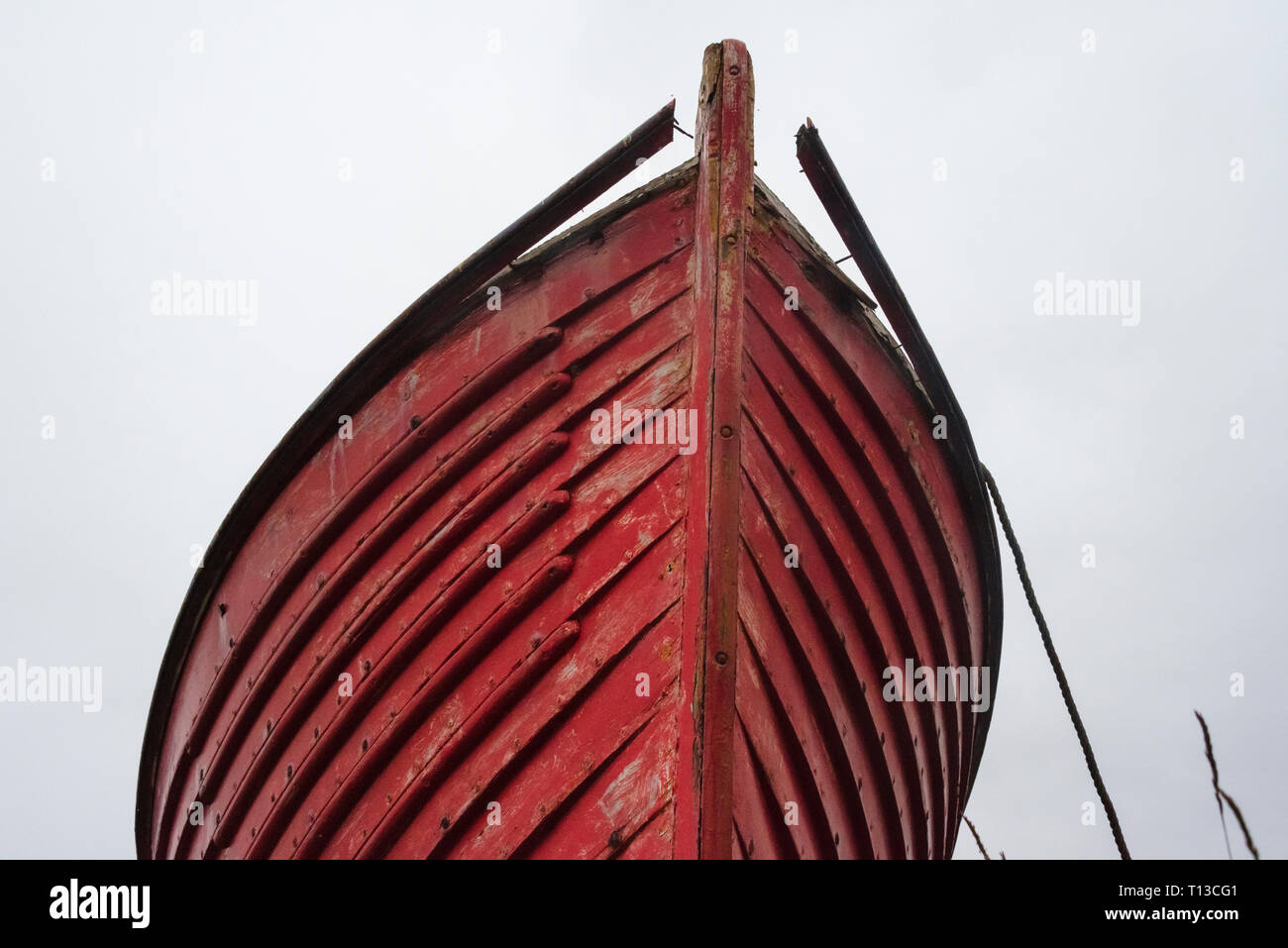 Boot auf Hvaleyri Strand, Reykjavik, Island Stockfoto