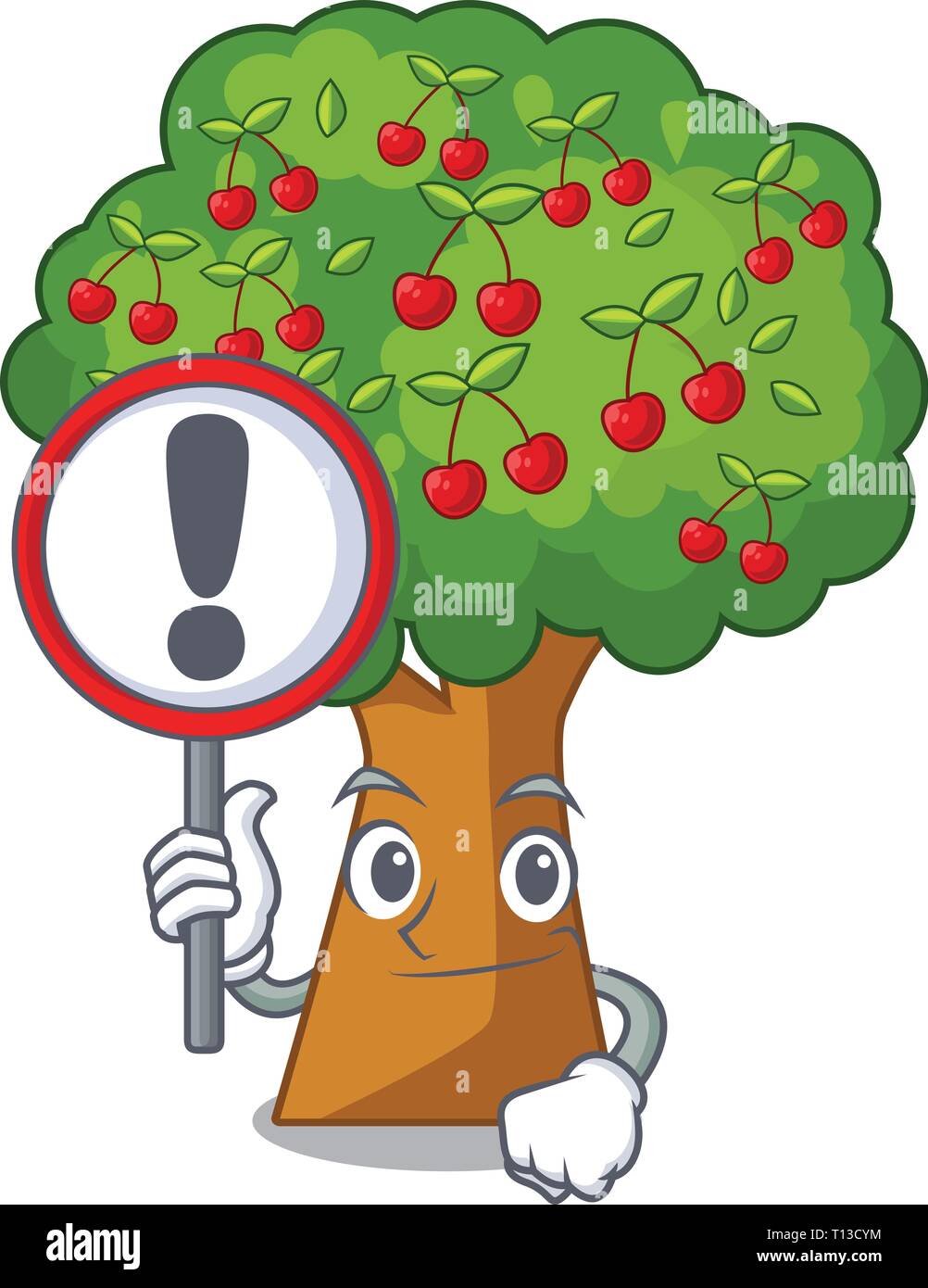 Mit Vorzeichen Kirschbaum in der Karikatur Form Alamy