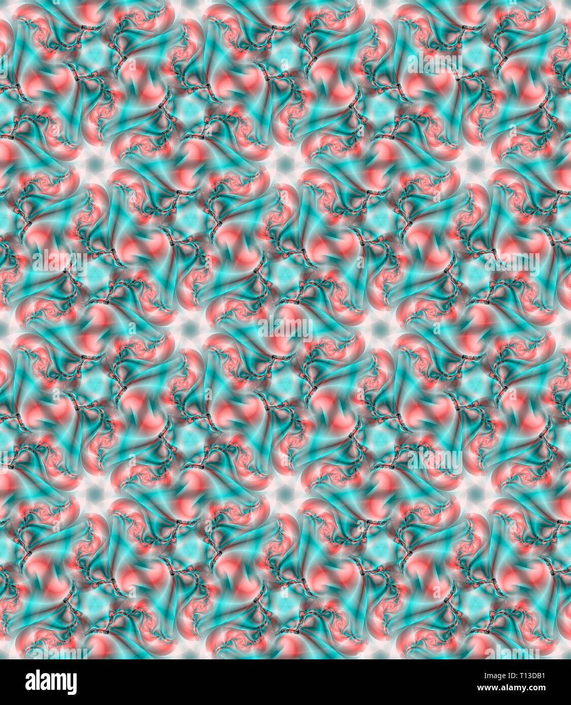 Nahtlose Fraktale Blume Muster, Türkis. Bunte Wand - Papier für Ihr Design. Stockfoto