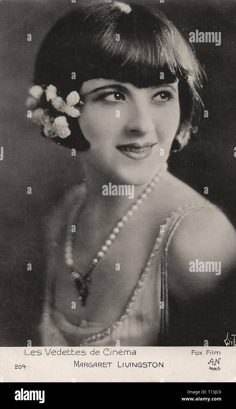 Werbemittel Fotografie von Margaret Livingston - Stummfilmzeit Stockfoto