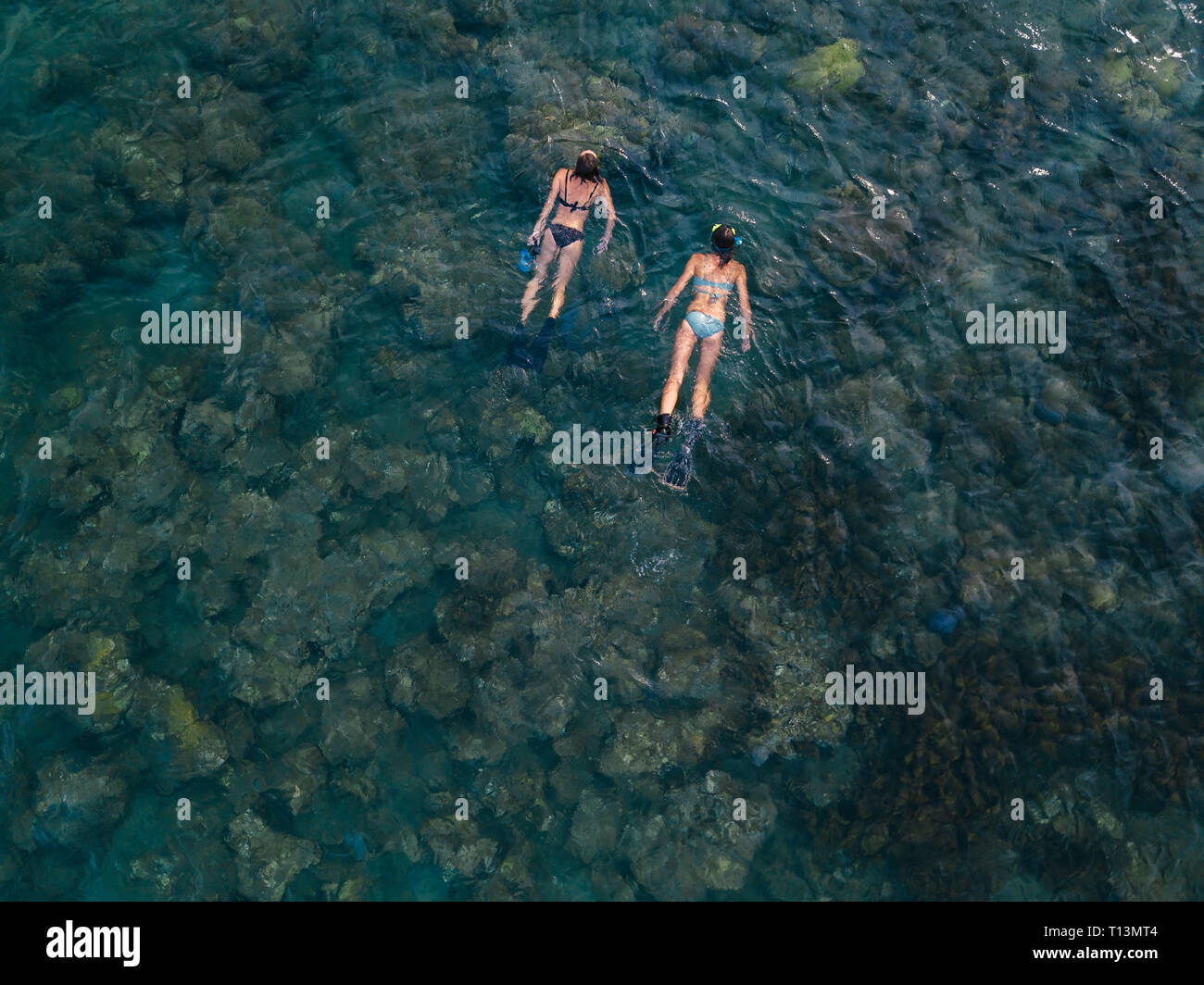 Frauen Schnorcheln im Meer Stockfoto