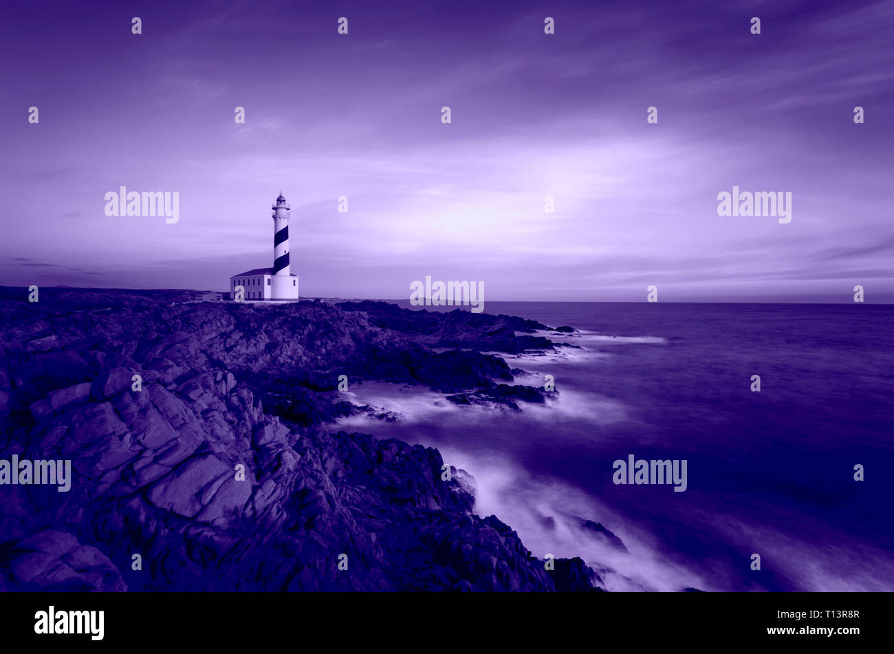 Spanien, Balearen, Menorca, Cap de Cavalleria, Leuchtturm Stockfoto