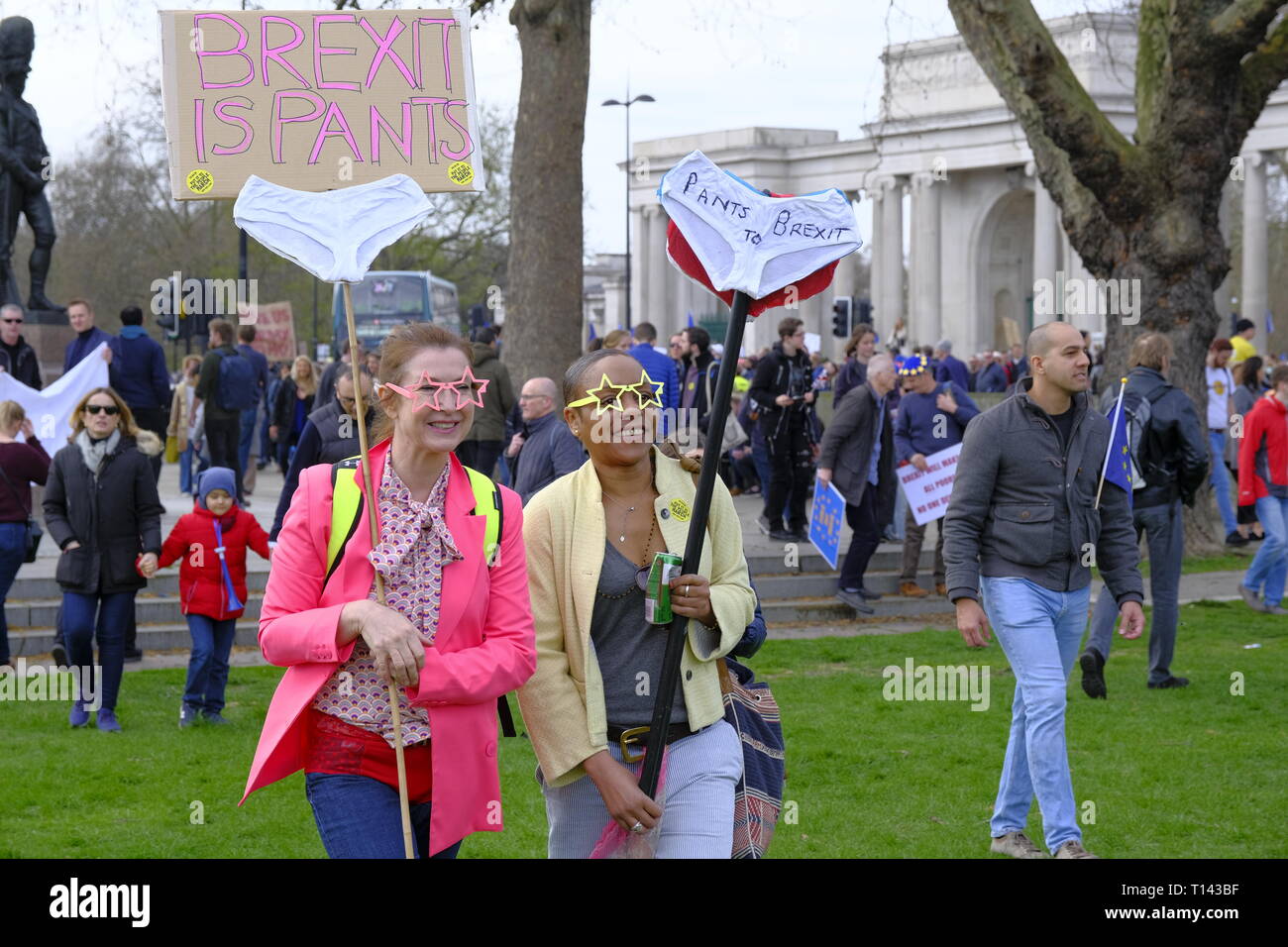 London, UK, 23. März, 2019. Die Demonstranten verlangen, dass alle Brexit zu eine Abstimmung der Credit: Martin Kelly/Alamy Leben Nachrichten. Stockfoto