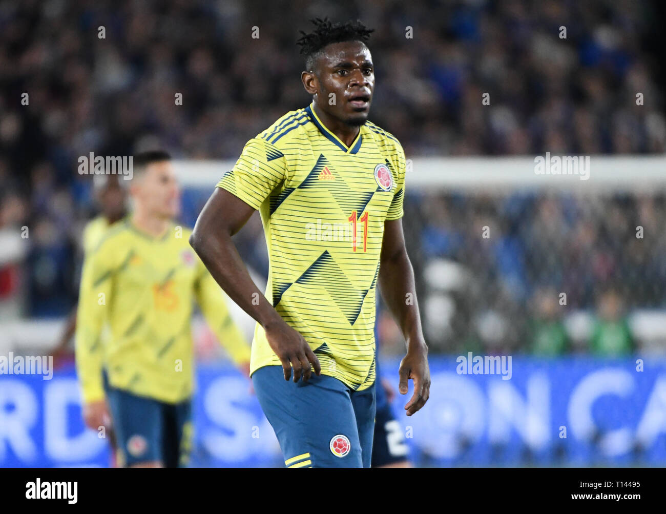 Tokio, Japan. 22 Mär, 2019. Kolumbianischen Spieler D. Zapata während der kirin Challenge Cup 2019 zwischen Kolumbien und Japan auf der Internationalen Yokohama Stadion in Yokohama, Japan. Freitag, März 22, 2019. Foto: Ramiro Agustin Vargas Tabares Credit: Ramiro Agustin Vargas Tabares/ZUMA Draht/Alamy leben Nachrichten Stockfoto