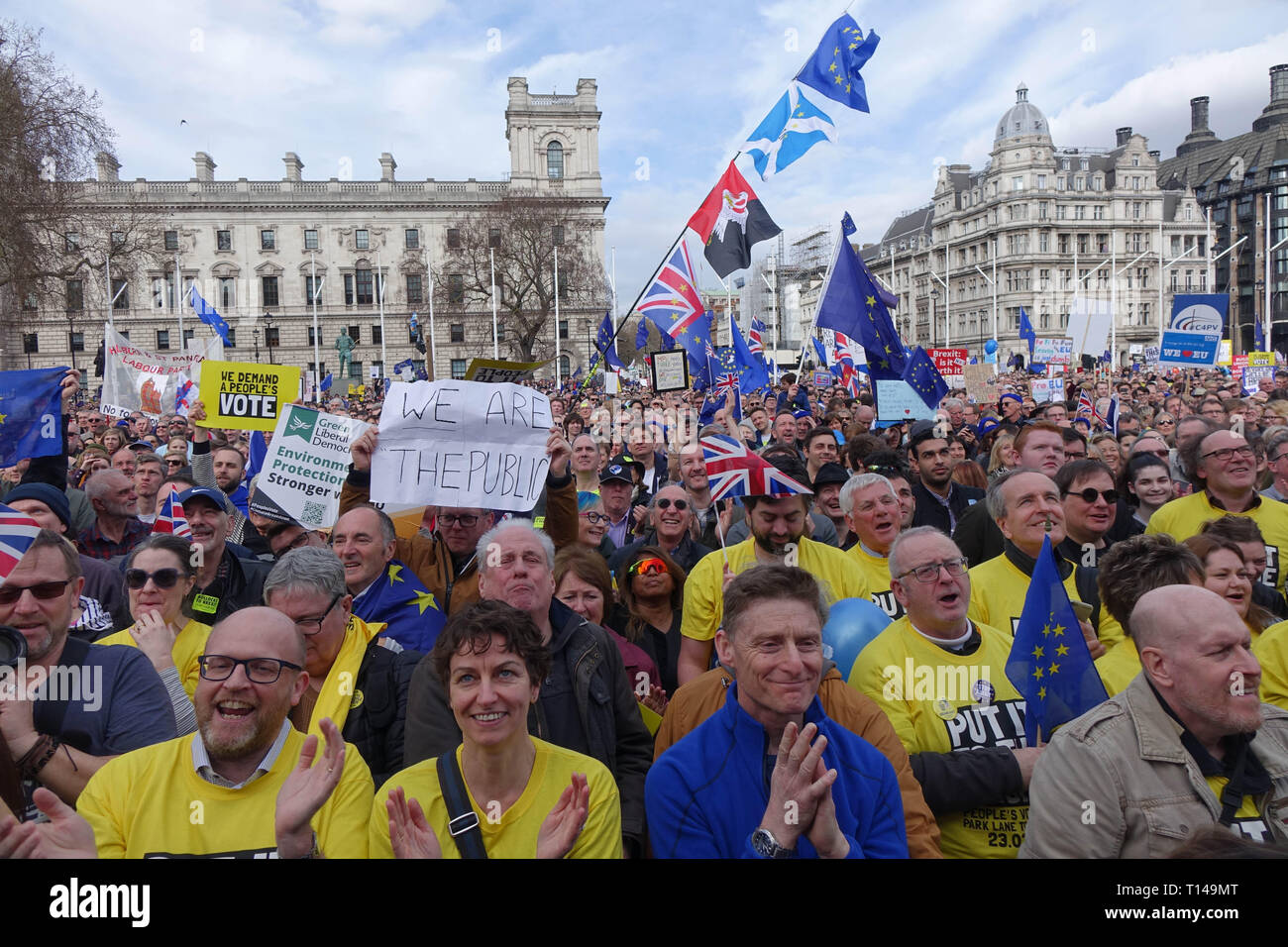 London, Großbritannien. 23. März, 2019. Anti-Brexit 'Abstimmung' Protest in Parliament Square, London, 23. März, 2019. Quelle: Thomas Krych/Alamy leben Nachrichten Stockfoto