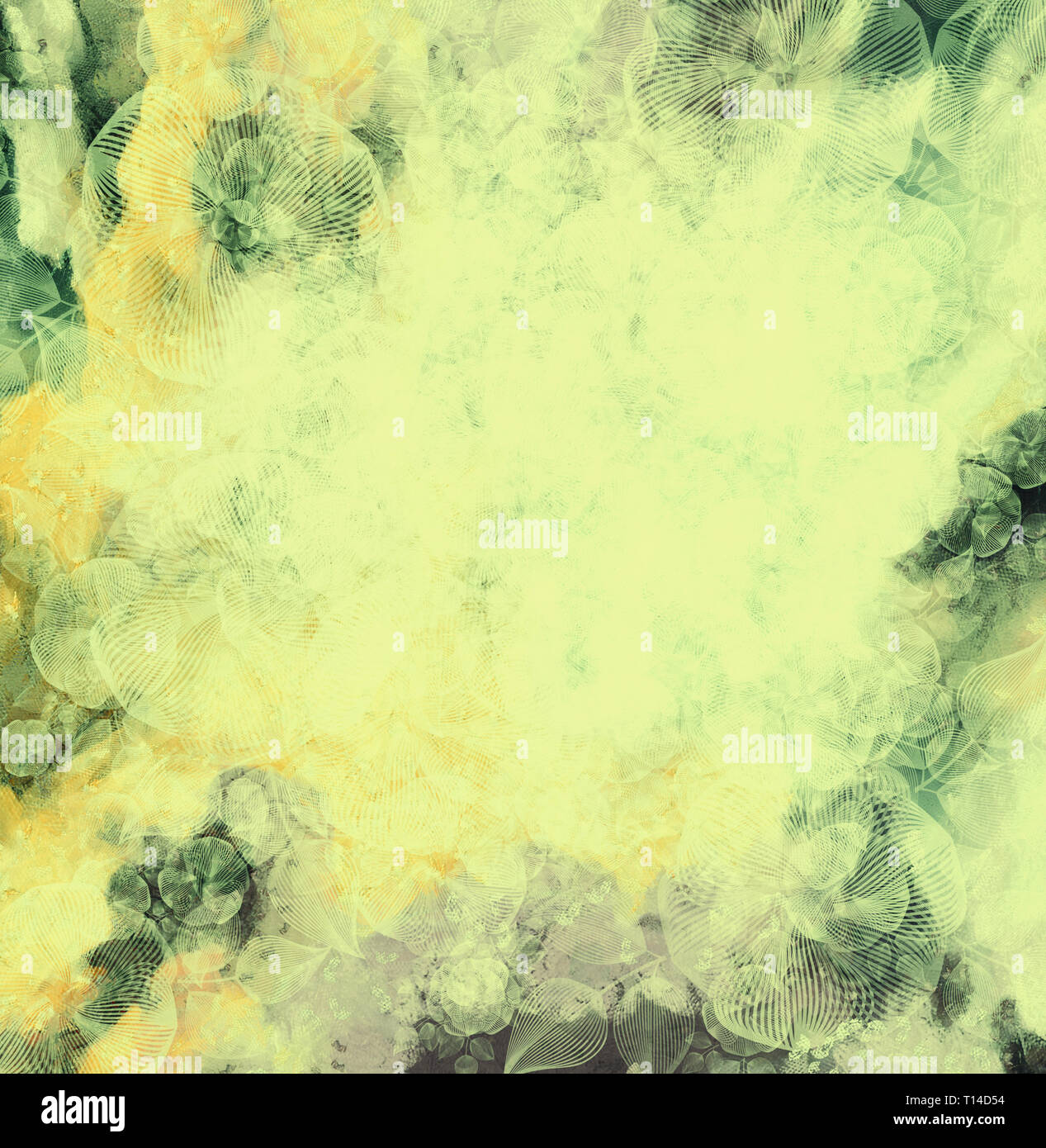 Abstrakte Blume Hintergrund-, Zitronen- und Sumpf. Sanfte, Licht in der Mitte, Farbe an den Rändern. Grundlage für den Text und Design. Stockfoto