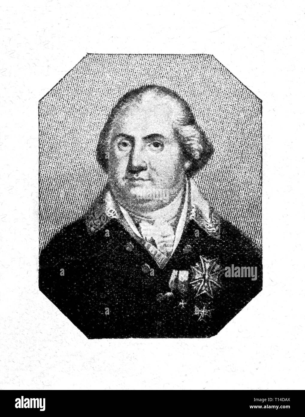 Louis XVIII von Frankreich. Digital verbesserte Reproduktion von Illustrierter Überblick über das Leben der Menschheit im 19. Jahrhundert, 1901 edition, Marx Verlag, St. Petersburg. Stockfoto