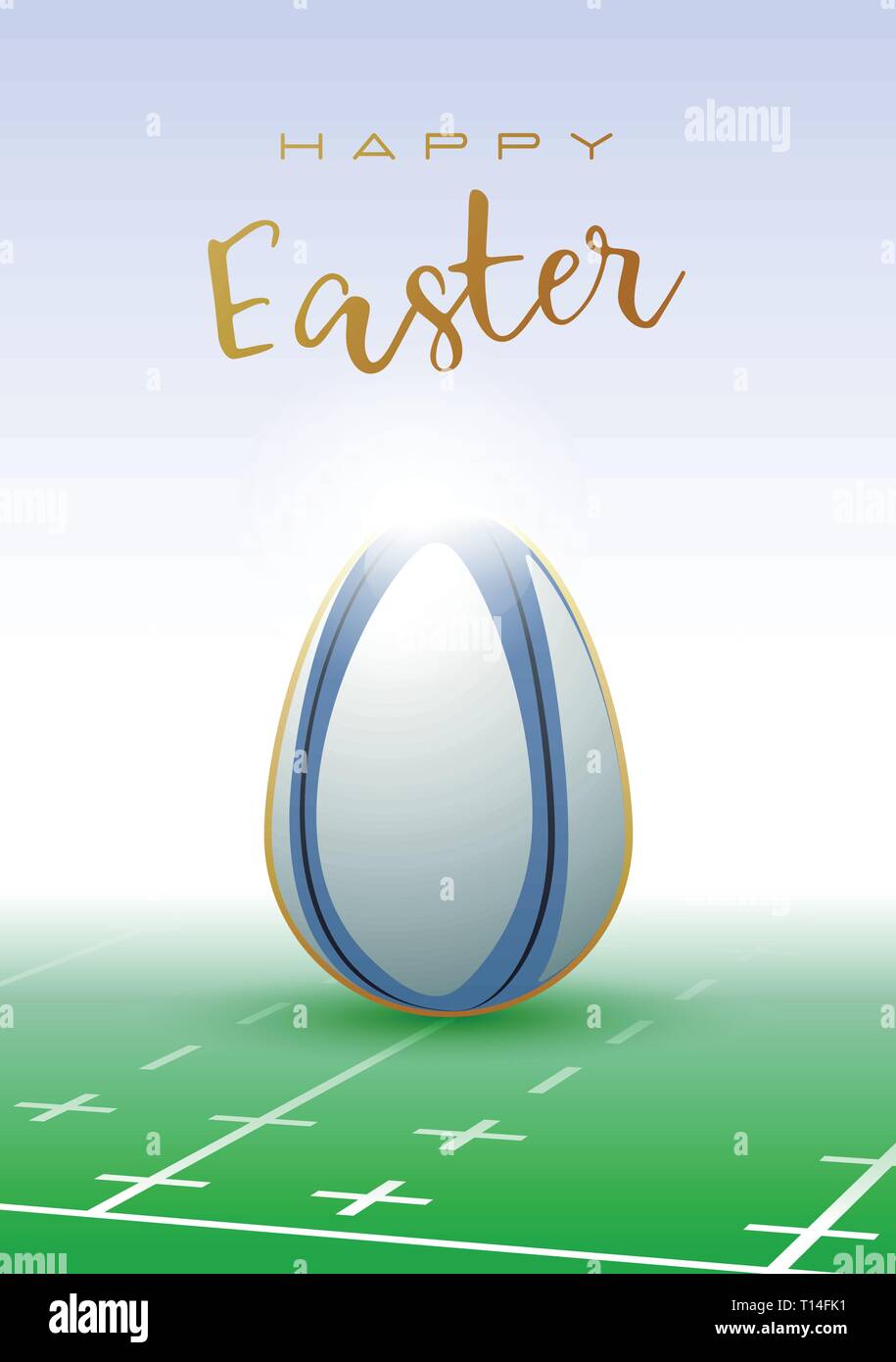 Frohe Ostern. Realistisches rugby ball in der Form der Ostereier. Vector Illustration. Stock Vektor