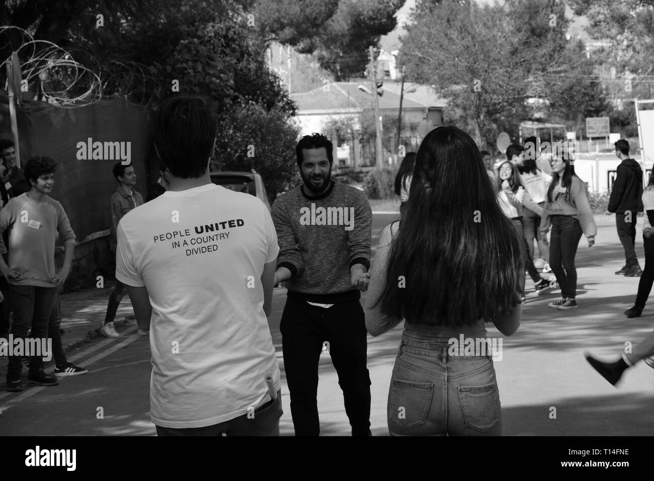 Die bi-kommunale Zypern Freundschaft Programm zielt darauf ab, die Bande der Freundschaft und des Vertrauens unter den Jugendlichen der Gemeinschaften von Zypern zu erstellen. Stockfoto