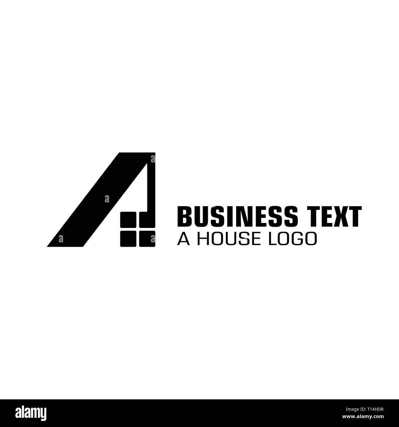 Immobilien-Logo, EIN Buchstaben-Design-Konzept, moderne, einfache, minimale und flache Logo-Design, isoliert auf weißem Hintergrund. Stock Vektor