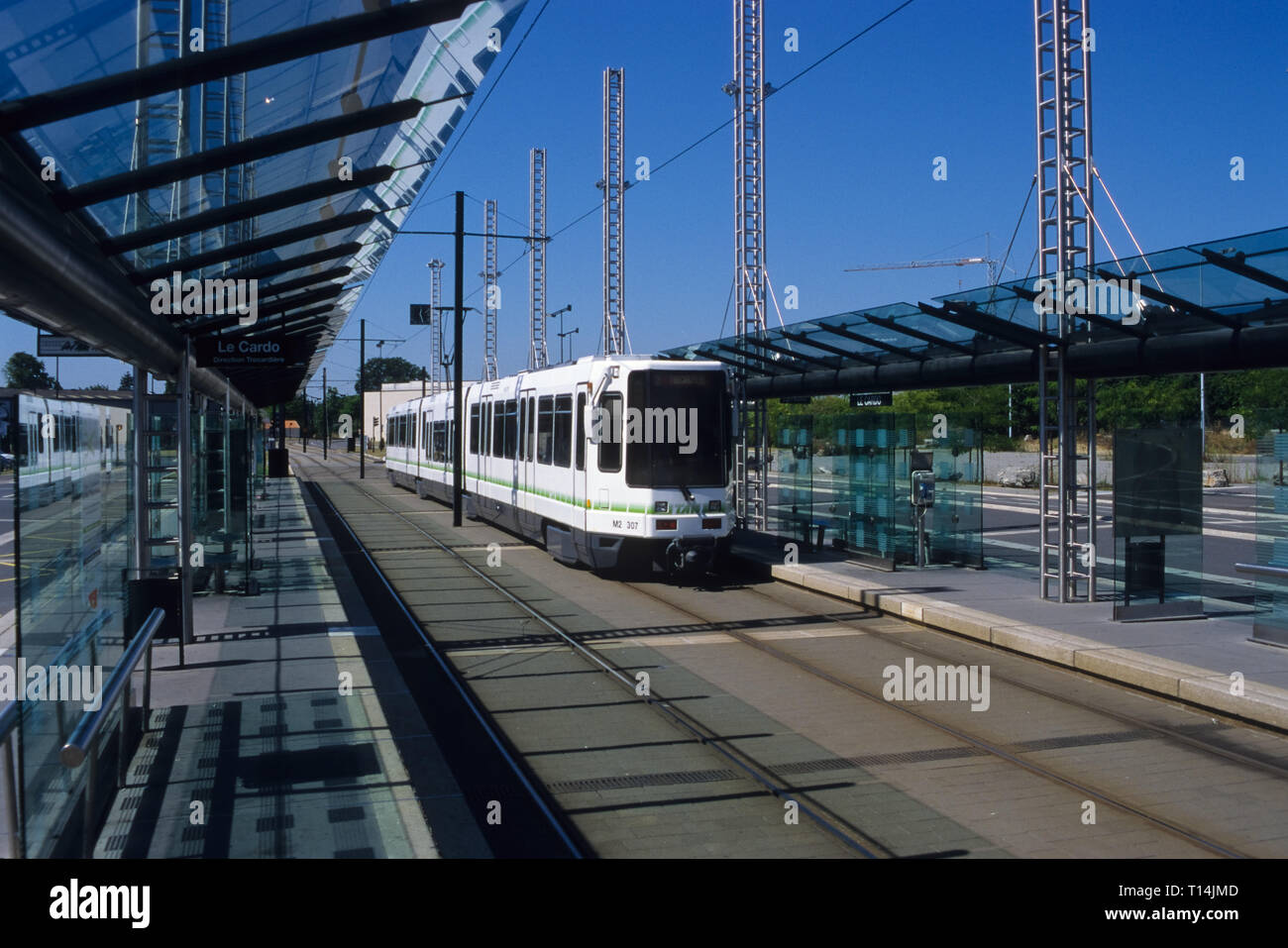 Nantes, Straßenbahn, Station Le Cardo Stockfoto