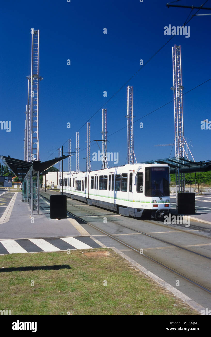 Nantes, Straßenbahn, Station Le Cardo Stockfoto