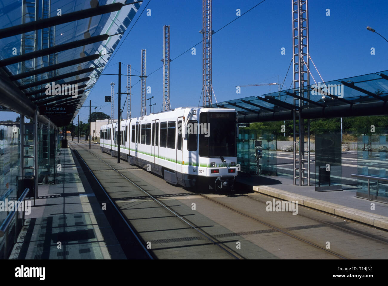 Nantes, Straßenbahn, Station Le Cardo Stockfoto