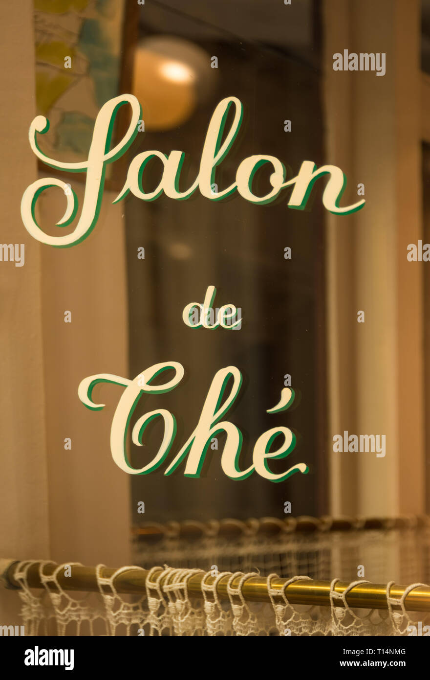 Salon de Thé, Perkele eine Einems Cafe Stockfoto