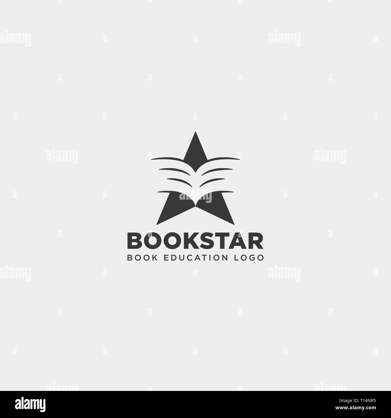 Star buch Bildung Gradient negativ einfaches Logo template Vector Illustration icon-Element isoliert - Vektor Datei Stock Vektor