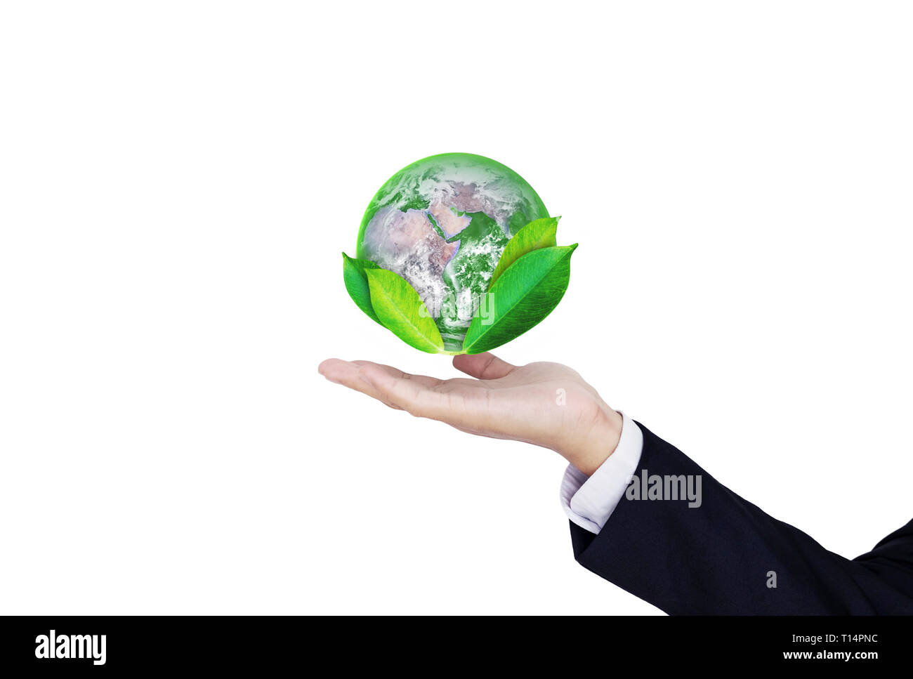 Tag der Erde, schützen die Welt mit Umwelt und umweltfreundliche Unternehmen. Element dieses Bild sind von der NASA eingerichtet Stockfoto