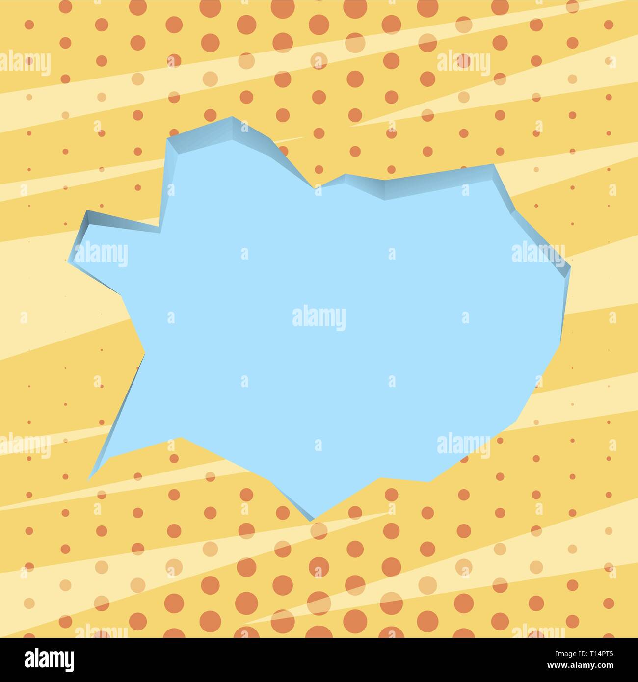 Leere Hellblauer Sprechblase in unregelmäßigen Schnittkante Form 3D-Stil, Hintergrund Design business Leere Vorlage isoliert Minimalistische Grafik layout Vorlage Stock Vektor