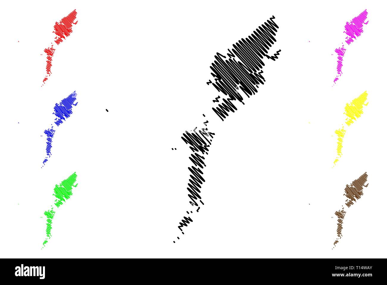 Comhairle Nan Eilean Siar (Vereinigtes Königreich, Schottland, lokale Regierung in Schottland) Karte Vektor-illustration, kritzeln Skizze Na h-eileanan Siar (Äußere Stock Vektor