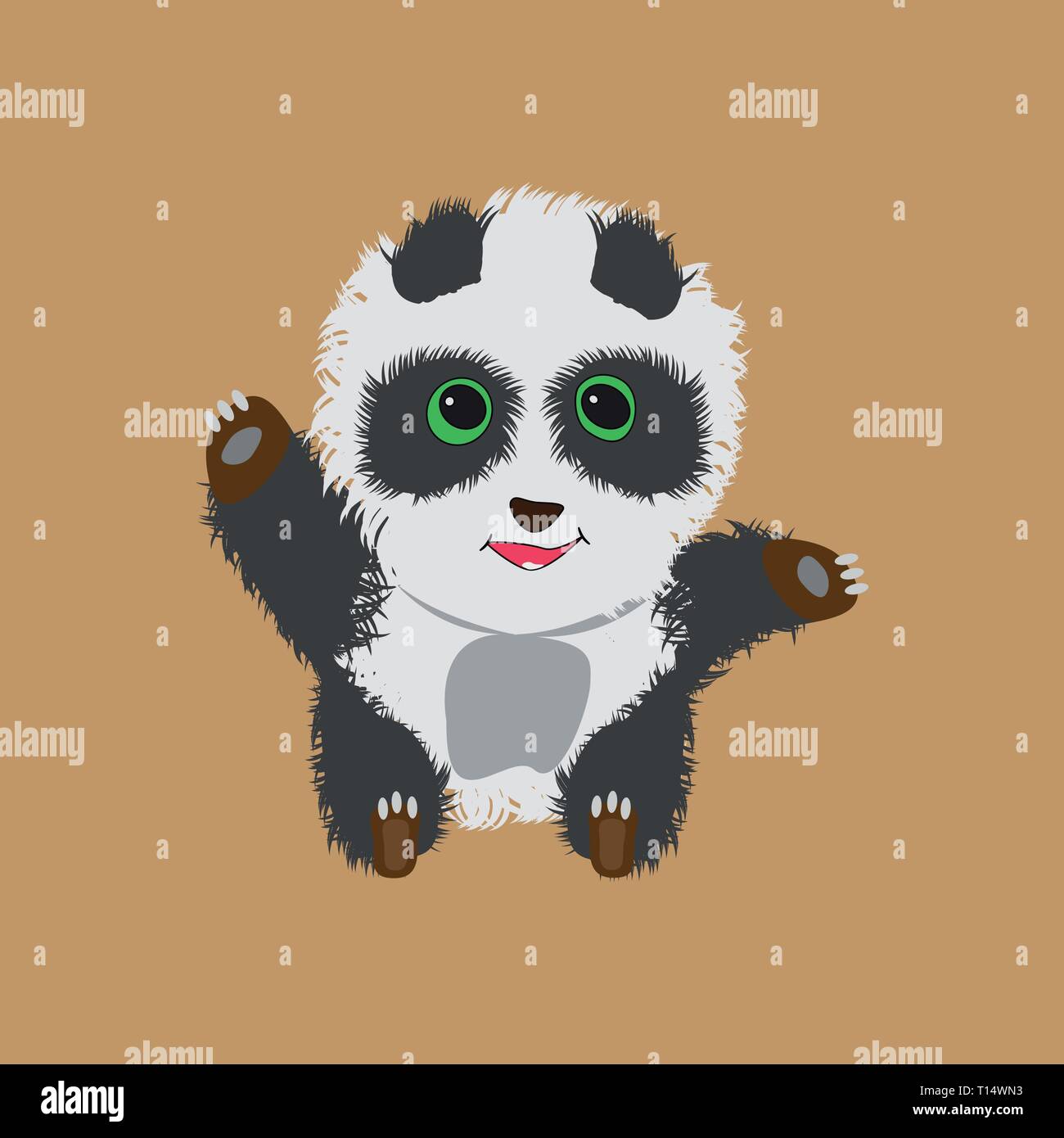 Vector Illustration von niedlichen Baby Panda. Stock Vektor